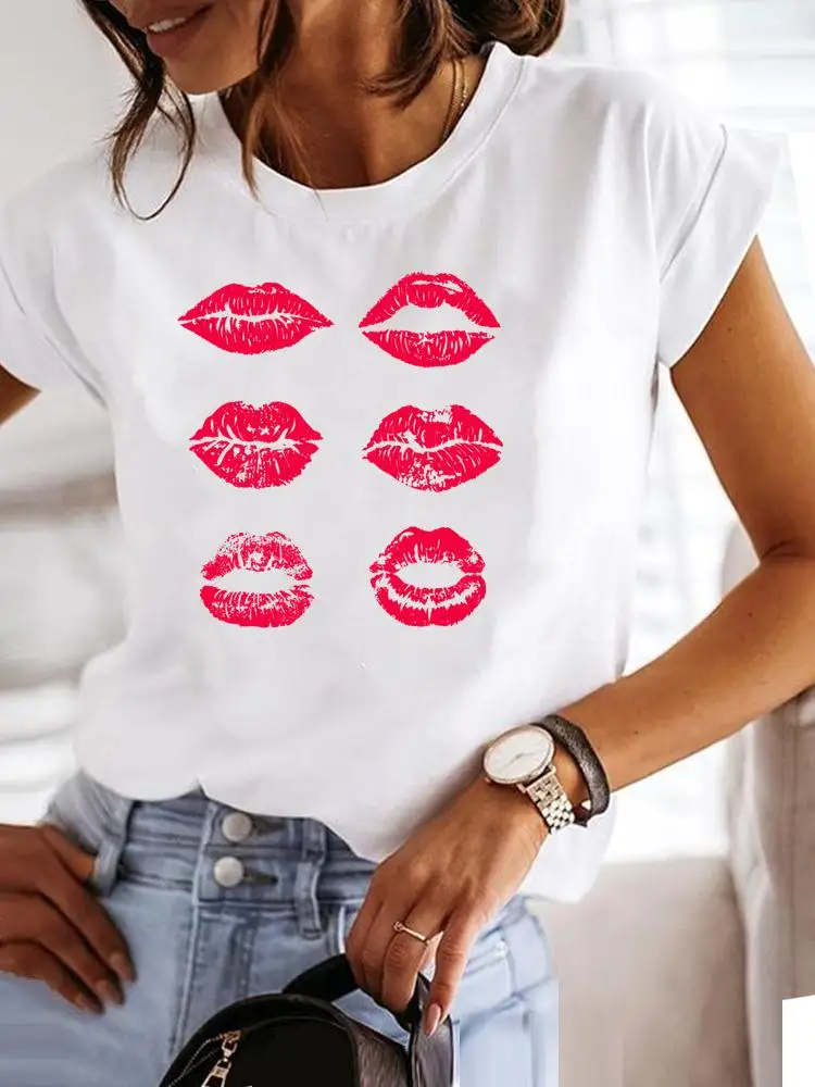 T-shirt Summer Clothing Fashion Tee Women Short Sleeve Print Lip Love Trend 90s Style Cute Clothes Graphic T Shirt Female Top
T-shirt Summer Clothing Fashion Tee Women Short Sleeve Print Lip Love Trend 90s Style Cute Clothes Graphic T Shirt Female Top