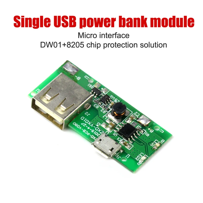 USB Power Bank Module 5V 1A Mobile Power Boost Board Charging Discharging Protection Board
USB Power Bank Module 5V 1A Mobile Power Boost Board Charging Discharging Protection Board