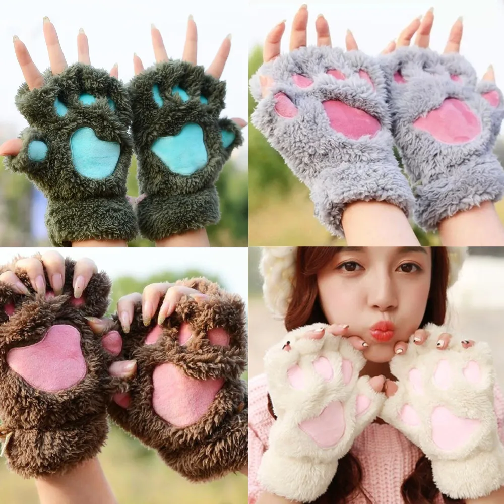Cat Paw Fluffy Claw Fingerless Gloves Soft Thick Plush Half Finger Gloves Women Girls Winter Warm Mittens Christmas Gifts
Cat Paw Fluffy Claw Fingerless Gloves Soft Thick Plush Half Finger Gloves Women Girls Winter Warm Mittens Christmas Gifts