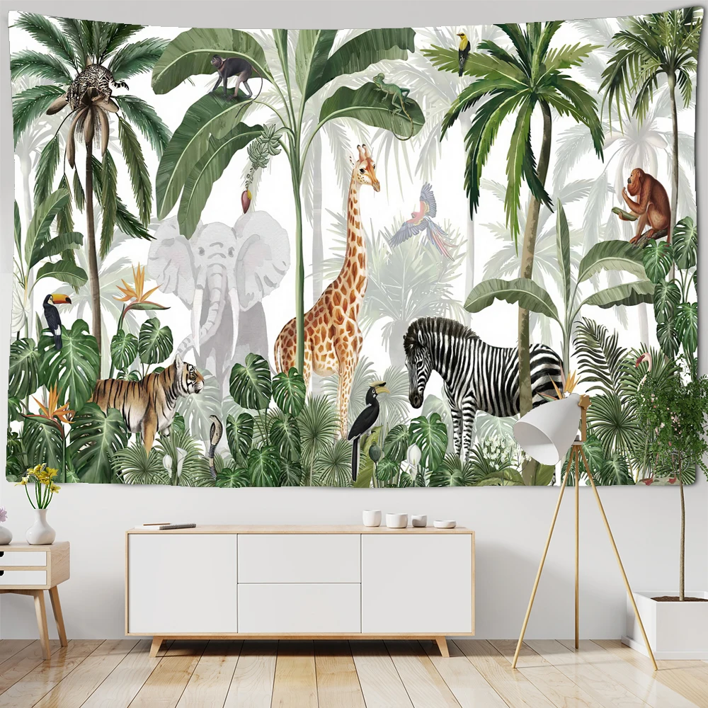 

Tropical jungle animal wall hanging tapestry aesthetics home decor tapestry beach towel yoga mat blanket tablecloth tapestries