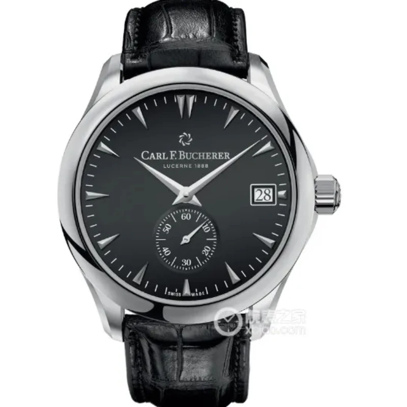 

2024 Carl F. Bucherer Watch Marley Dragon Flyback Chronograph Gray Blue Dial Top Leather Strap Quartz Men's Watch Reloj Hombre