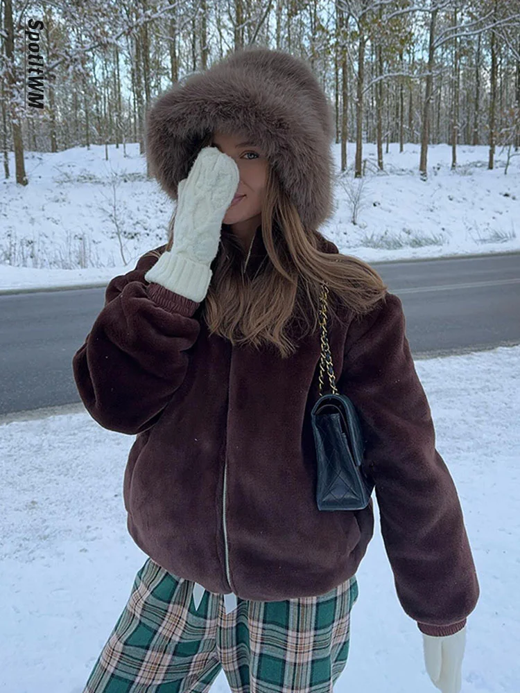 

Пушистое пальто из искусственного меха, женское повседневное однотонное плотное теплое флисовое пальто с воротником-стойкой и длинным рукавом, зимняя Женская Короткая Меховая верхняя одежда