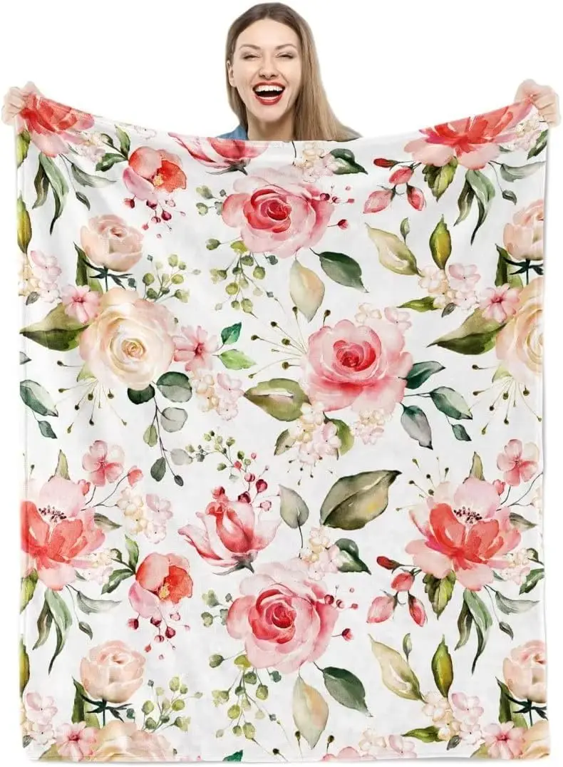 Teslite Floral Throw Blanket Pink Rose Flannel Fleece Blankets Soft Colorful Wild Flowers Plush for Women Girl Gifts Cozy Fuzzy
Teslite Floral Throw Blanket Pink Rose Flannel Fleece Blankets Soft Colorful Wild Flowers Plush for Women Girl Gifts Cozy Fuzzy