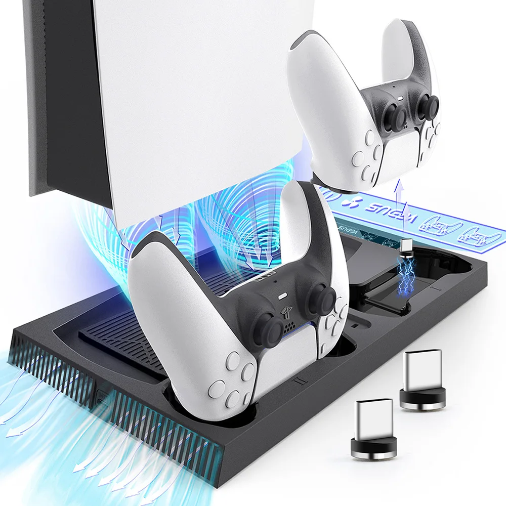 PS5 Controller Console Cooling Fan Dual Charge Charging Base with Headphone Hanger PS5 Accessories
PS5 Controller Console Cooling Fan Dual Charge Charging Base with Headphone Hanger PS5 Accessories