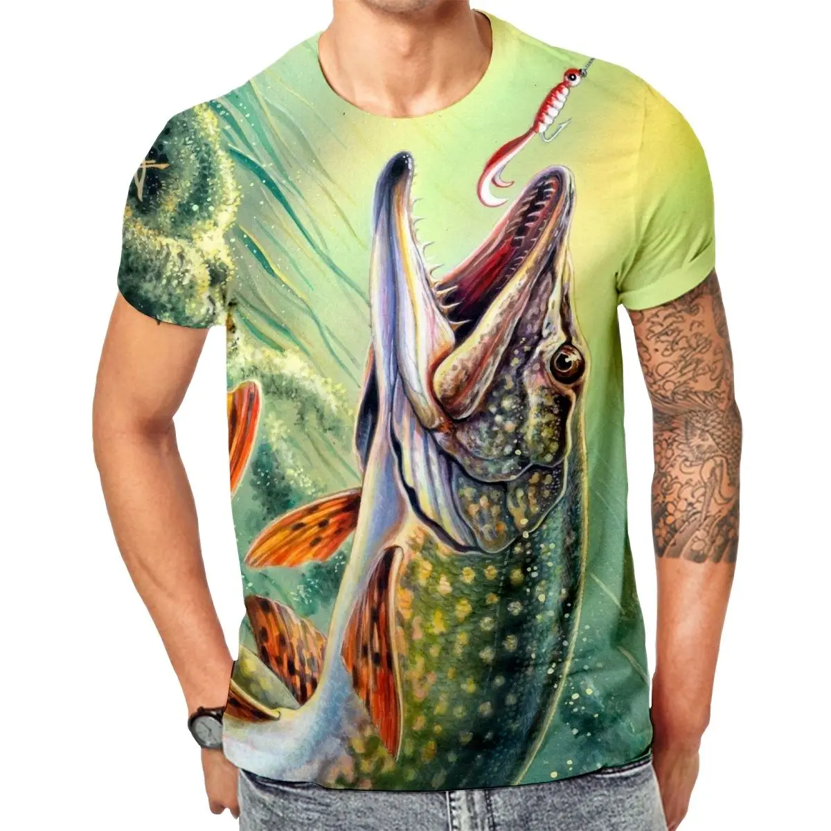 Summer Men's Fishing Enthusiast 3D Printed T-shirt, Fashionable, Casual, Quick Drying Short Sleeves.
Summer Men's Fishing Enthusiast 3D Printed T-shirt, Fashionable, Casual, Quick Drying Short Sleeves.