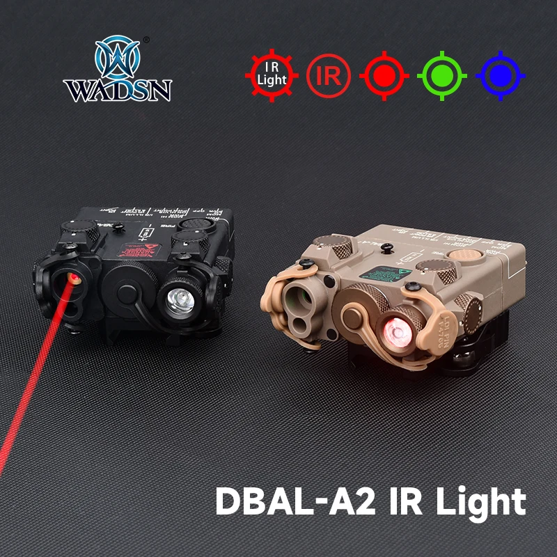 

WADSN DBAL A2 Red Green Dot Dual Beam Laser Sight IR Flashlight Tactical DBAL PEQ Aiming Airsoft Guns Weapon AR15 Rifle Light