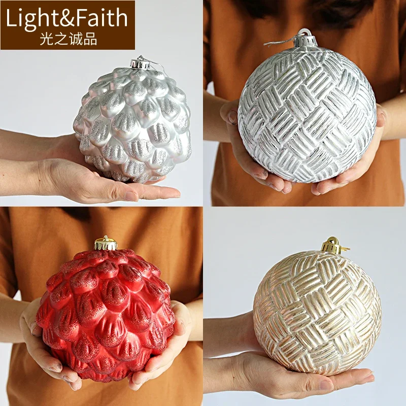 Large Christmas ball 14cm special shaped pine cone onion knitting Christmas decoration hanging ball window ornament
Large Christmas ball 14cm special shaped pine cone onion knitting Christmas decoration hanging ball window ornament