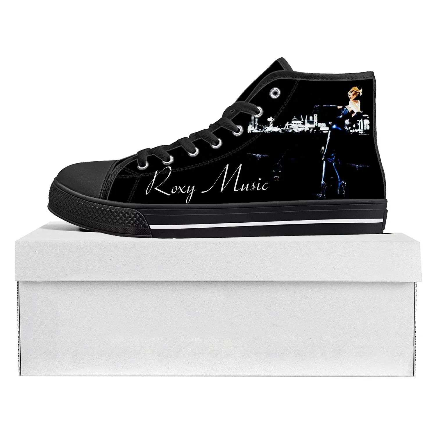 

Roxy Music Metal Rock Band High Top High Quality Sneakers Mens Womens Teenager Canvas Sneaker Casual Couple Shoes Custom Shoe