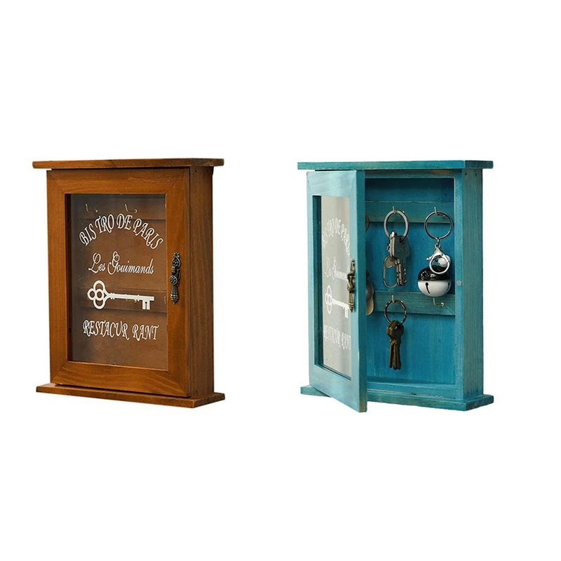 Wooden Key Box, Retro, Wall, Key Cabinet With Magnetic Door, Durable Solid Wood Storage With 6 Hooks
Wooden Key Box, Retro, Wall, Key Cabinet With Magnetic Door, Durable Solid Wood Storage With 6 Hooks
