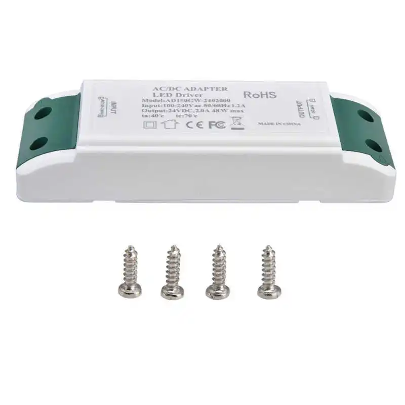 LED Transformer 24V DC 2A 48W Constant Current Voltage LED Power Supply Driver For Reading Rooms Home And Office AC100‑240V
LED Transformer 24V DC 2A 48W Constant Current Voltage LED Power Supply Driver For Reading Rooms Home And Office AC100‑240V