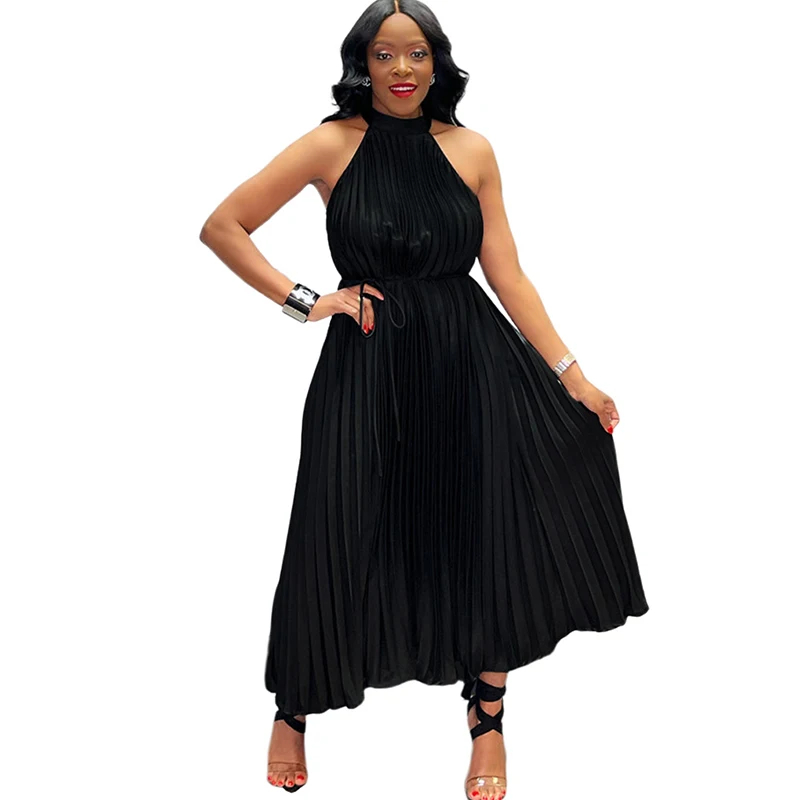 Long African Dress Women Halter Sleeveless Lace Up Pleated Robes Summer New Fashion Solid Elegant Sexy Party African Maxi Dress
Long African Dress Women Halter Sleeveless Lace Up Pleated Robes Summer New Fashion Solid Elegant Sexy Party African Maxi Dress