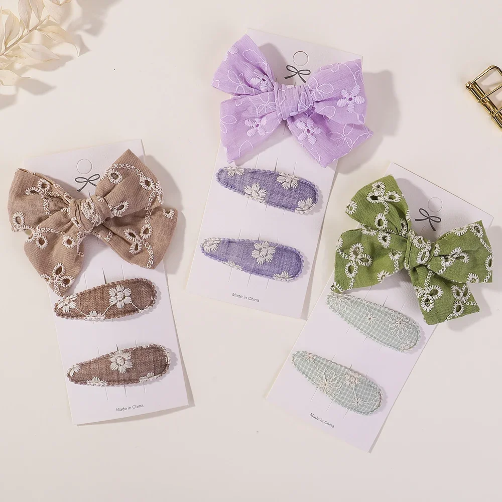 3Pcs/lot Embroidery Flower Bow HairPins Children Hair Clips Geometric Sweet Girls Baby Hair Accessories Vintage Cotton Barrettes
3Pcs/lot Embroidery Flower Bow HairPins Children Hair Clips Geometric Sweet Girls Baby Hair Accessories Vintage Cotton Barrettes
