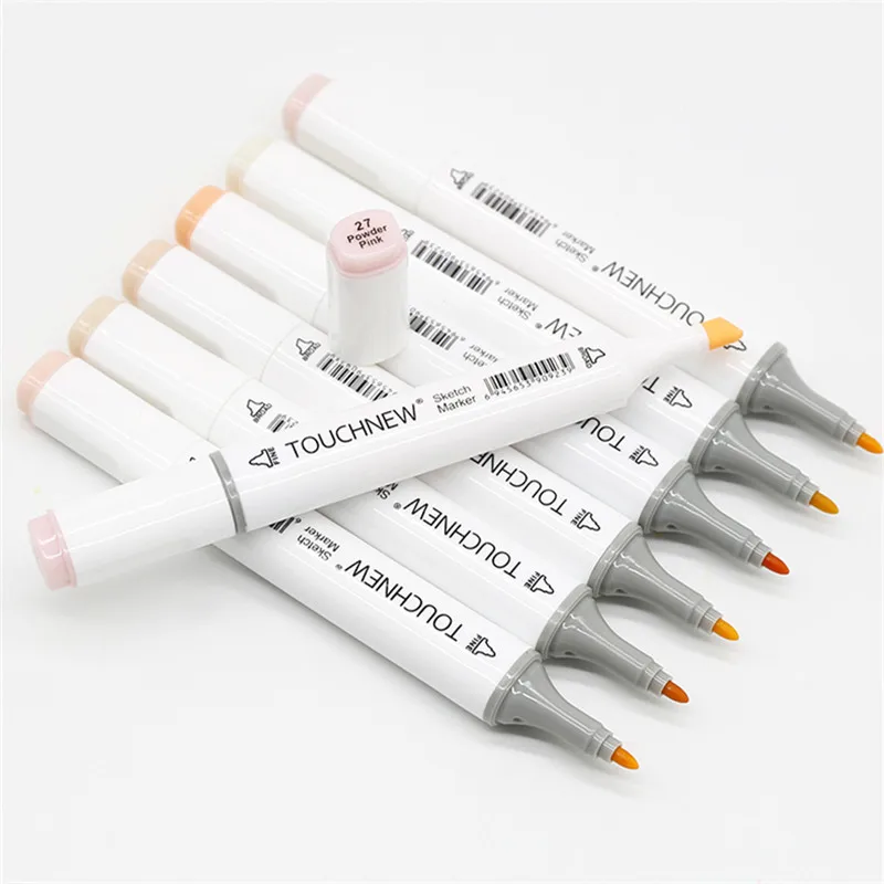 

TOUCHNEW 12/24 Colors Sketch Skin Tones Marker Pen Artist Double Headed Alcohol Based Manga Art Markers brush pen