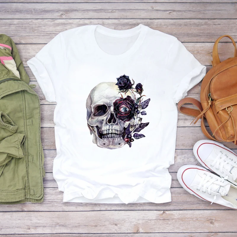 Vintage Short Sleeve Women's Short Sleeve Casual Fashion T-shirt Summer Spring Top Women's T-shirt Women's Cartoon Skull T-shirt
Vintage Short Sleeve Women's Short Sleeve Casual Fashion T-shirt Summer Spring Top Women's T-shirt Women's Cartoon Skull T-shirt