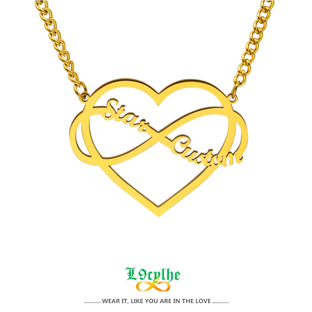 Personalized Infinity Heart Necklace Custom Two Names Pendant Necklaces For Women Jewelry Wedding Gift Stainless Steel Choker
Personalized Infinity Heart Necklace Custom Two Names Pendant Necklaces For Women Jewelry Wedding Gift Stainless Steel Choker
