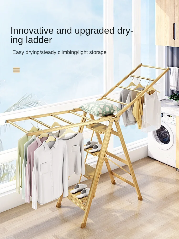 Multifunctional Ladder Clothes Hanger Dual-Use Floor Folding Balcony Indoor Wing Drying Rack Household Ladder
Multifunctional Ladder Clothes Hanger Dual-Use Floor Folding Balcony Indoor Wing Drying Rack Household Ladder