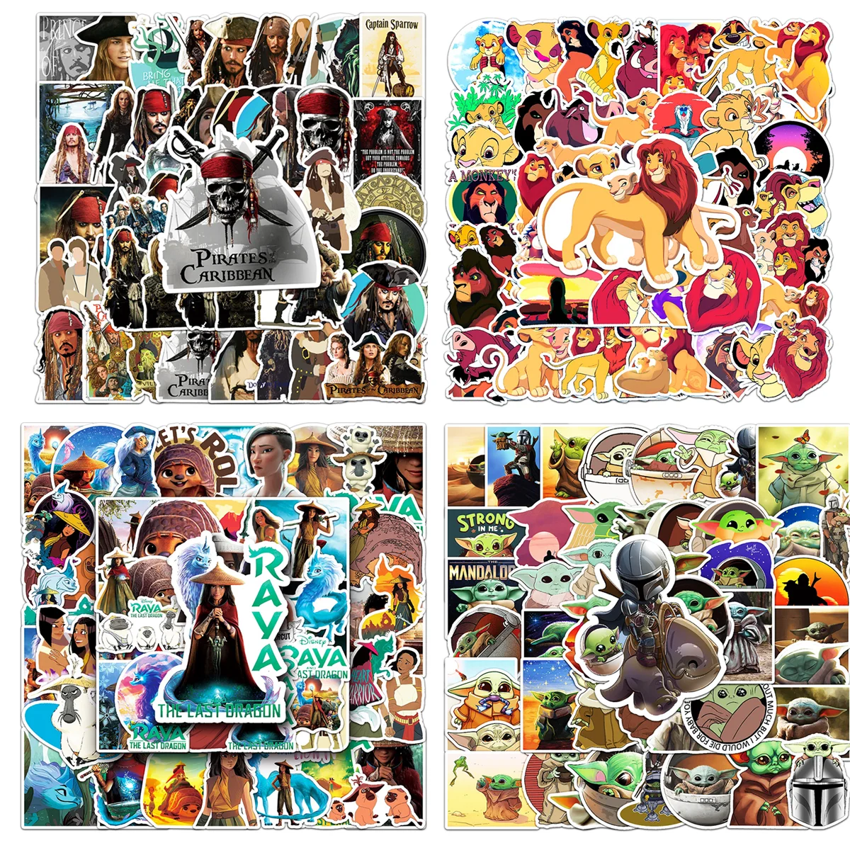 

50Pcs Cartoon Anime Series The Lion King Stickers Ornament Graffiti Stationery Skateboard Waterproof Child Sticker Toy Reusable