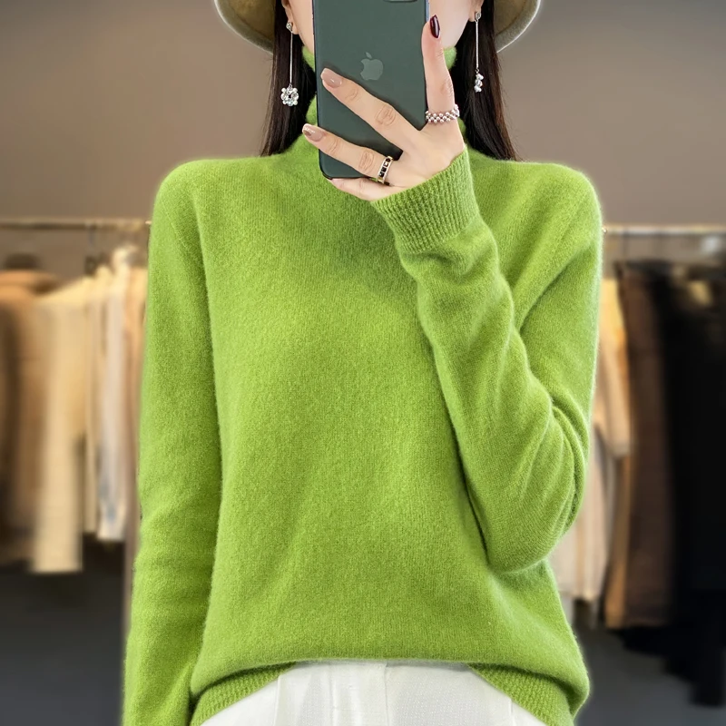 Fall/Winter First-line Clothing 100% Pure Wool Women's High Collar Solid Color Long Sleeve Knitted Sweater
Fall/Winter First-line Clothing 100% Pure Wool Women's High Collar Solid Color Long Sleeve Knitted Sweater