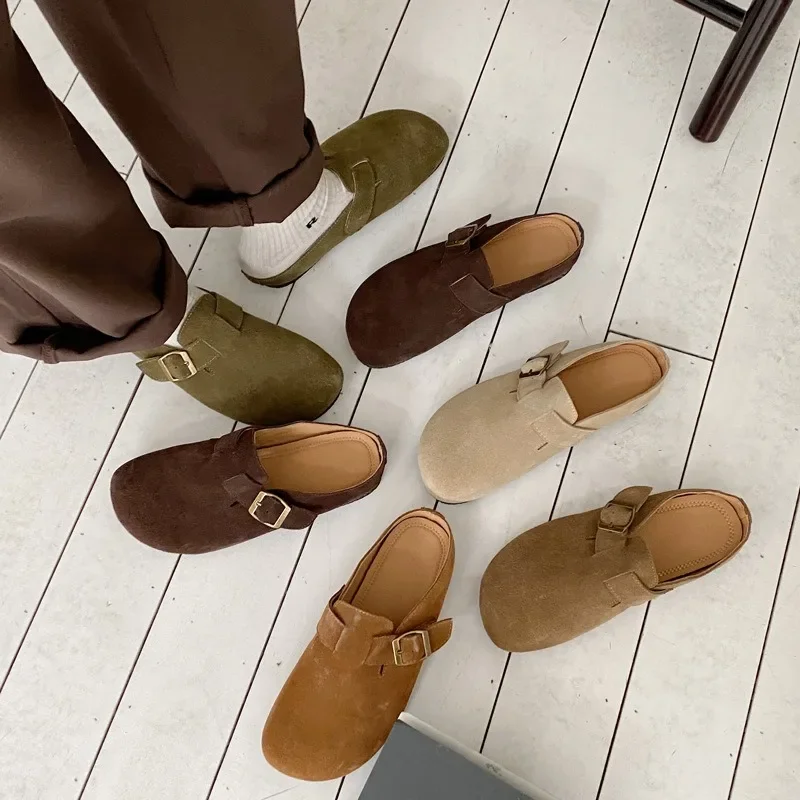 Leather Women's Cotton Drag Cow Suede Round Head Retro 2023 Autumn New Flat Soft Bottom Everything with A Slip-on Half Slippers
Leather Women's Cotton Drag Cow Suede Round Head Retro 2023 Autumn New Flat Soft Bottom Everything with A Slip-on Half Slippers