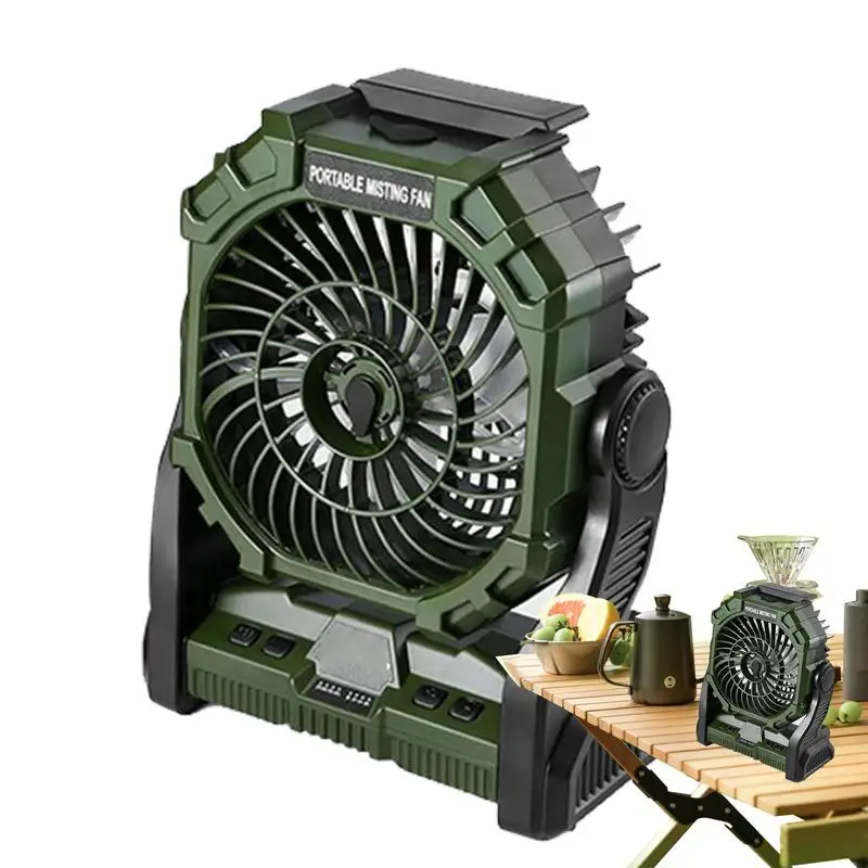 Портативный вентилятор для тумана, освещение, фонарь, вентилятор для охлаждения, путешествия, компаньон для тумана, вентиляторы для улицы, для патио