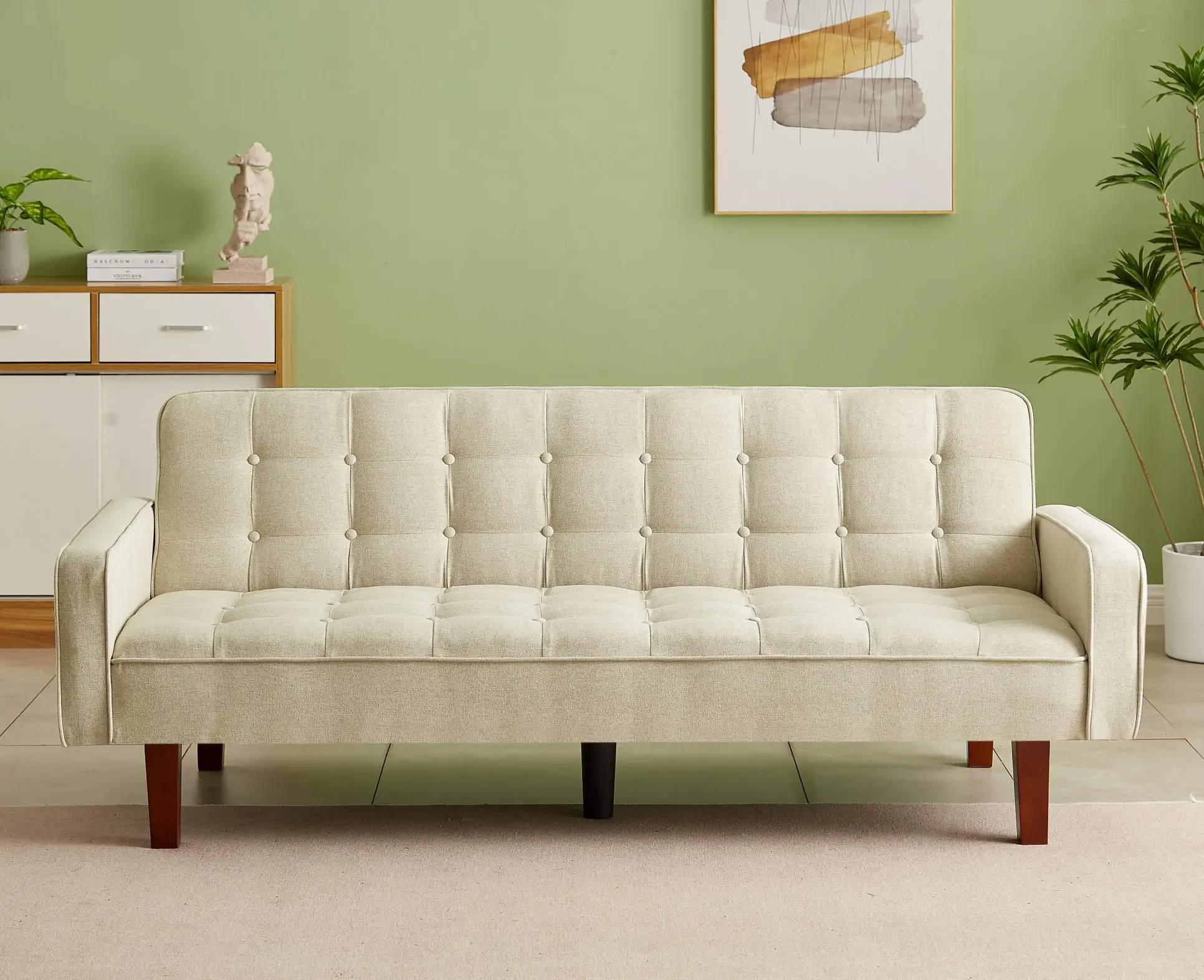 Linen Futon Sofa Bed 73.62 Inch Fabric Upholstered Convertible Sofa Bed, Minimalist Style for Living Room, Bedroom.
Linen Futon Sofa Bed 73.62 Inch Fabric Upholstered Convertible Sofa Bed, Minimalist Style for Living Room, Bedroom.