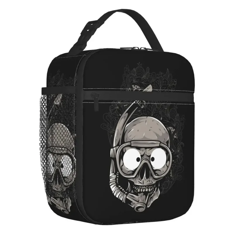 

Scuba Skull Dive Diver Insulated Tote Bag For Women Resuable Thermal Cooler Food Lunch Box Work School Travel