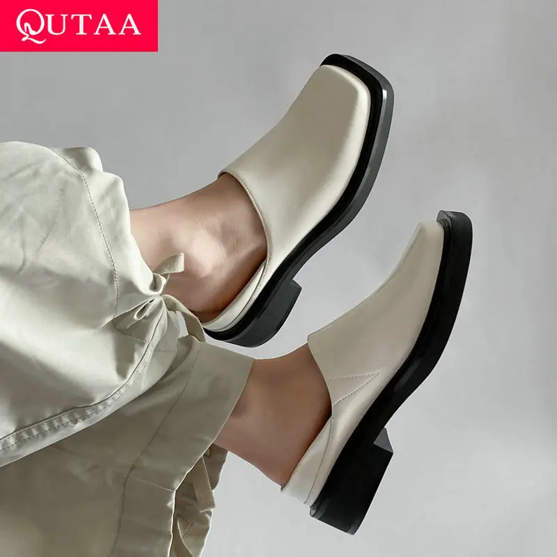 QUTAA/2023 классические женские туфли-лодочки; Сезон весна-осень лоферы из натуральной кожи на толстом низком каблуке женские офисные туфли; Размеры 34-39
QUTAA/2023 классические женские туфли-лодочки; Сезон весна-осень лоферы из натуральной кожи на толстом низком каблуке женские офисные туфли; Размеры 34-39
