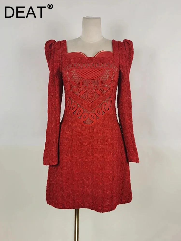 DEAT Embroidery Square Collar Long Sleeve Dress For Women Solid Color Zipper Elegant Mini Dresses Female 2024 Summer 13DB3394
DEAT Embroidery Square Collar Long Sleeve Dress For Women Solid Color Zipper Elegant Mini Dresses Female 2024 Summer 13DB3394