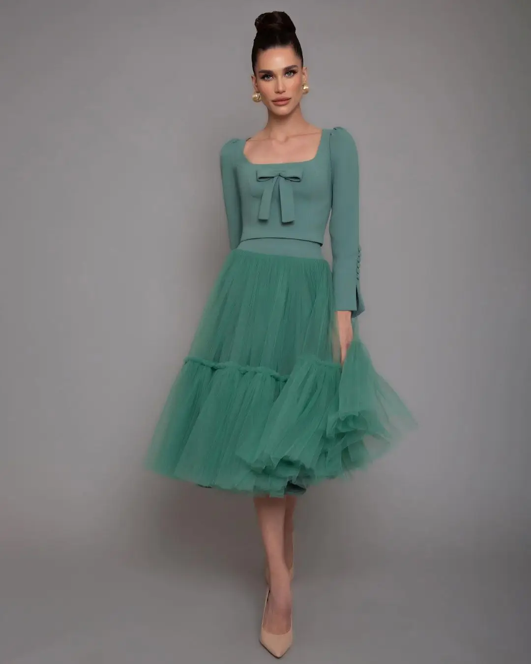 Fashionvane Two Pieces Simple Prom Dresses Bow Long Sleeves Graduation Party Homecoming Gowns Short Tulle Vestidos De Noce
Fashionvane Two Pieces Simple Prom Dresses Bow Long Sleeves Graduation Party Homecoming Gowns Short Tulle Vestidos De Noce