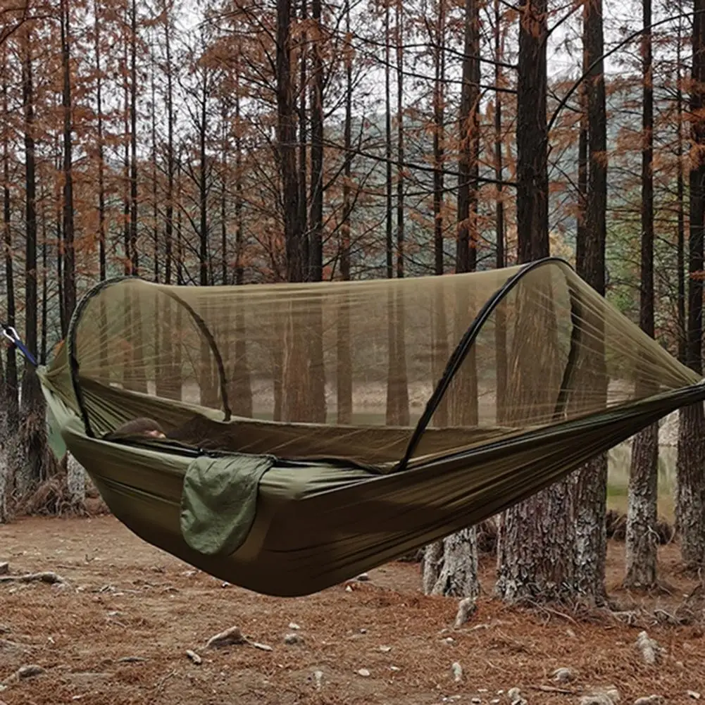 Outdoor Camping Hammock Automatic Quick-opening Mosquito Net Hammock Sleeping Swing Hammock Garden Furniture Bed Camping Supply
Outdoor Camping Hammock Automatic Quick-opening Mosquito Net Hammock Sleeping Swing Hammock Garden Furniture Bed Camping Supply