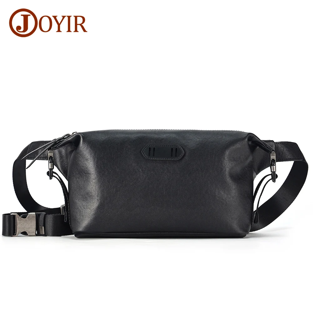 

JOYIR Men's Leather Travel Sling Chest Pack Casual Crossbody Bags for 7.9 inch iPad Shoulder Bag Multifunction Satchel Bags