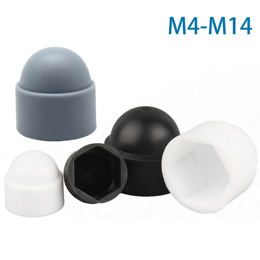 

10-30Pcs M4 M5 M6 M8 M10 M12 M14 Hex Nut Caps PE Plastic Hexagon Caps for Bolts Protect Nuts for Car Wheels Exterior Decoration
