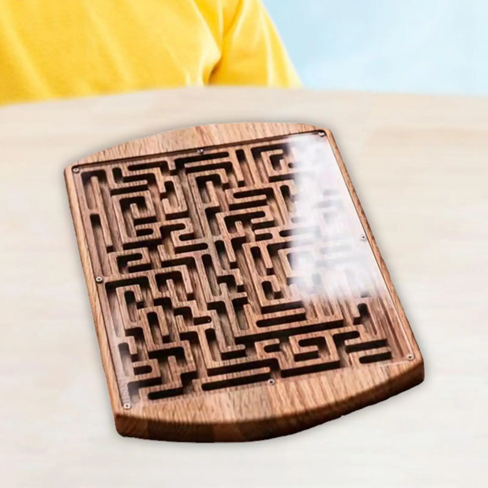 

Wooden Labyrinth Board Game,Maze Puzzle Game,Easy to Learn and Play,Labyrinth Game for Education and Fun,Kids, Teens