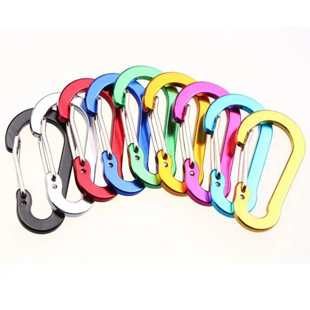 

5pcs Tools Aluminum Alloy Outdoor Backpack Lock Buckle Keychain Fishing Hook Snap Clip