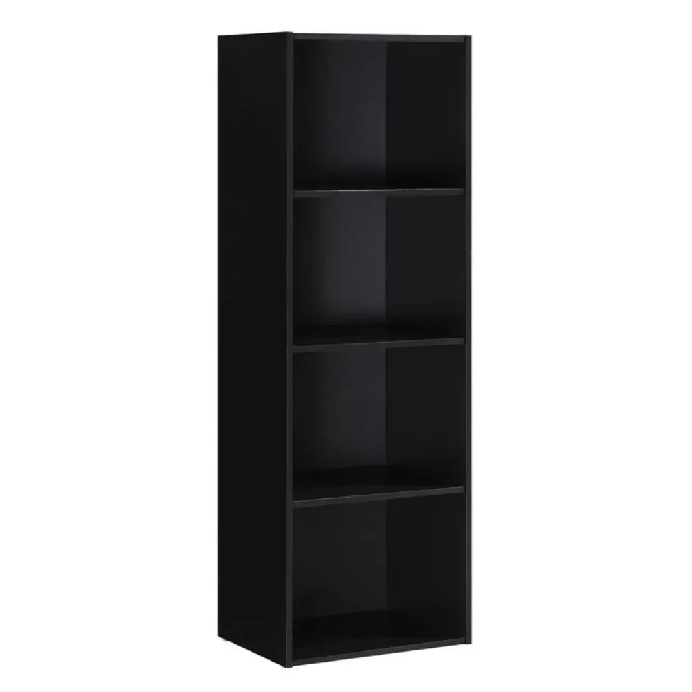 

Bookshelf 12 X 16 X 47 Inches 4 Bookshelves and Office Organizer, Black Veneer Bookshelf