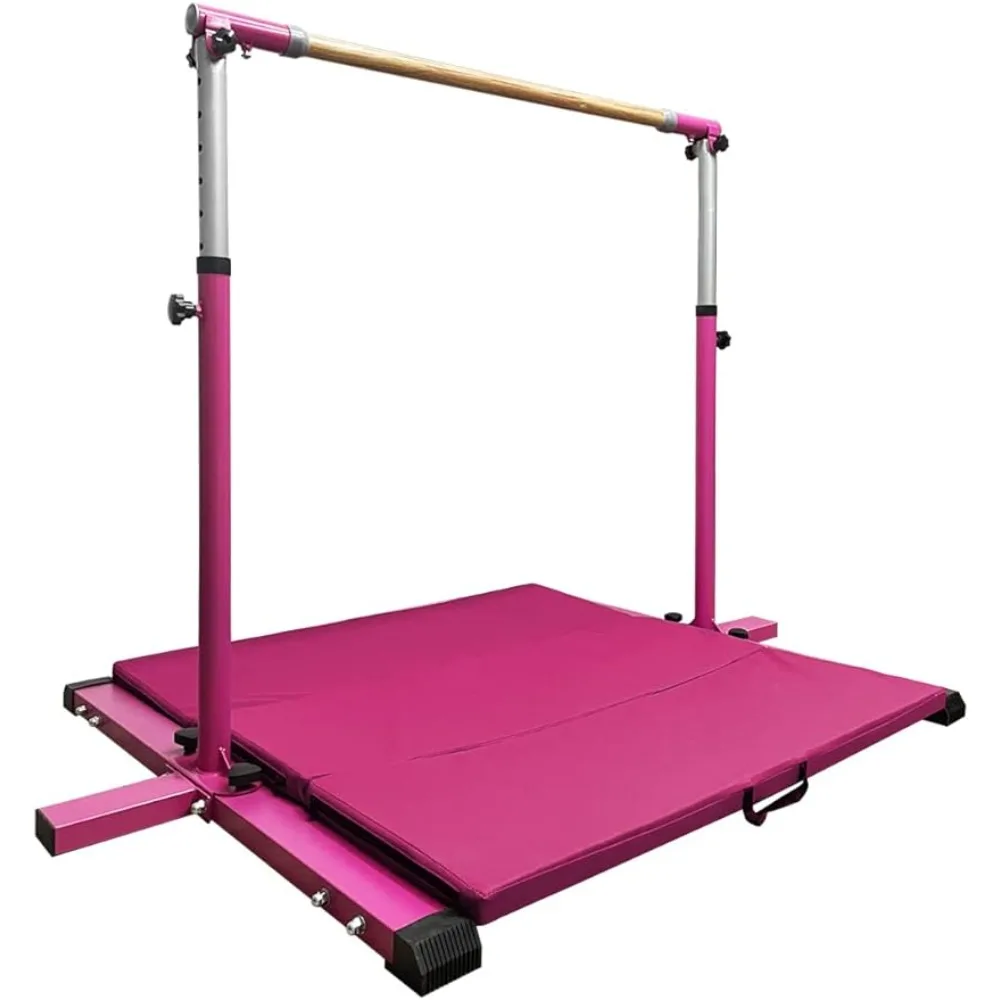 

Gymnastic Kip Bar,3' to 5' Adjustable Height,Gym Equipment,Ideal for Indoor and Home Training,1-4 Levels,300lbs Weight Capacity