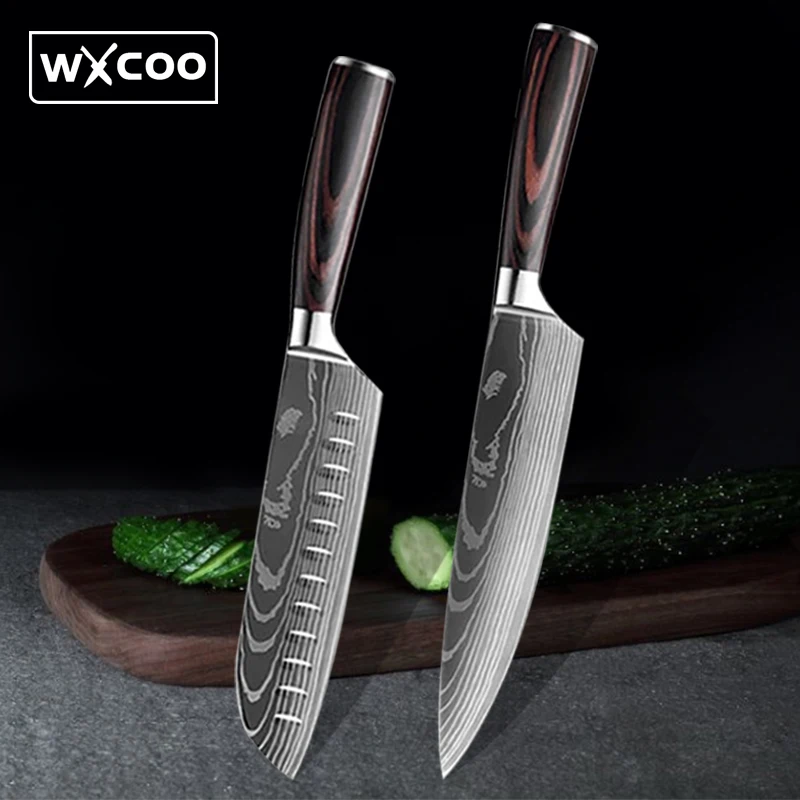 

Профессиональные Кухонные ножи шеф-повара, японский нож сантоку для нарезки мяса из нержавеющей стали, мясницкий нож, кухонный инструмент