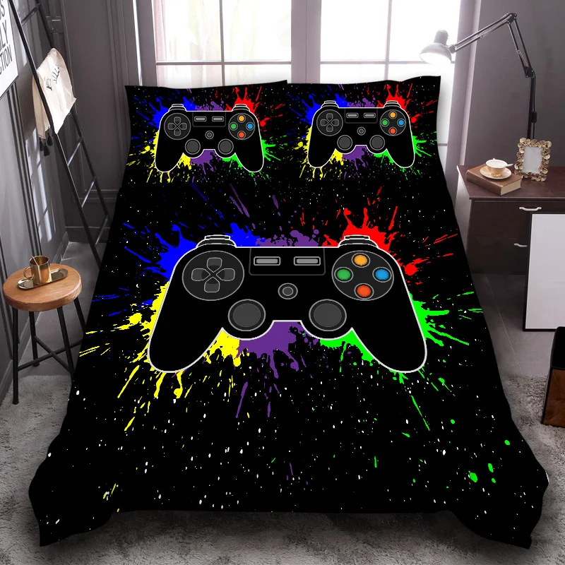3pcs Game Controller Pattern Black Duvet Cover Set (1 Duet Cover + 2 Pillow Case), Chemical Fiber Brushed Quilt Cover
3pcs Game Controller Pattern Black Duvet Cover Set (1 Duet Cover + 2 Pillow Case), Chemical Fiber Brushed Quilt Cover