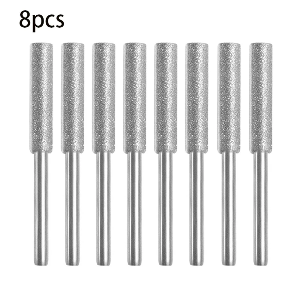 8pcs Diamond Coated Cylindrical Burr 4mm Chainsaw Sharpener Stone File Chain Saw Sharpening Carving Grinding Tools Silver
8pcs Diamond Coated Cylindrical Burr 4mm Chainsaw Sharpener Stone File Chain Saw Sharpening Carving Grinding Tools Silver