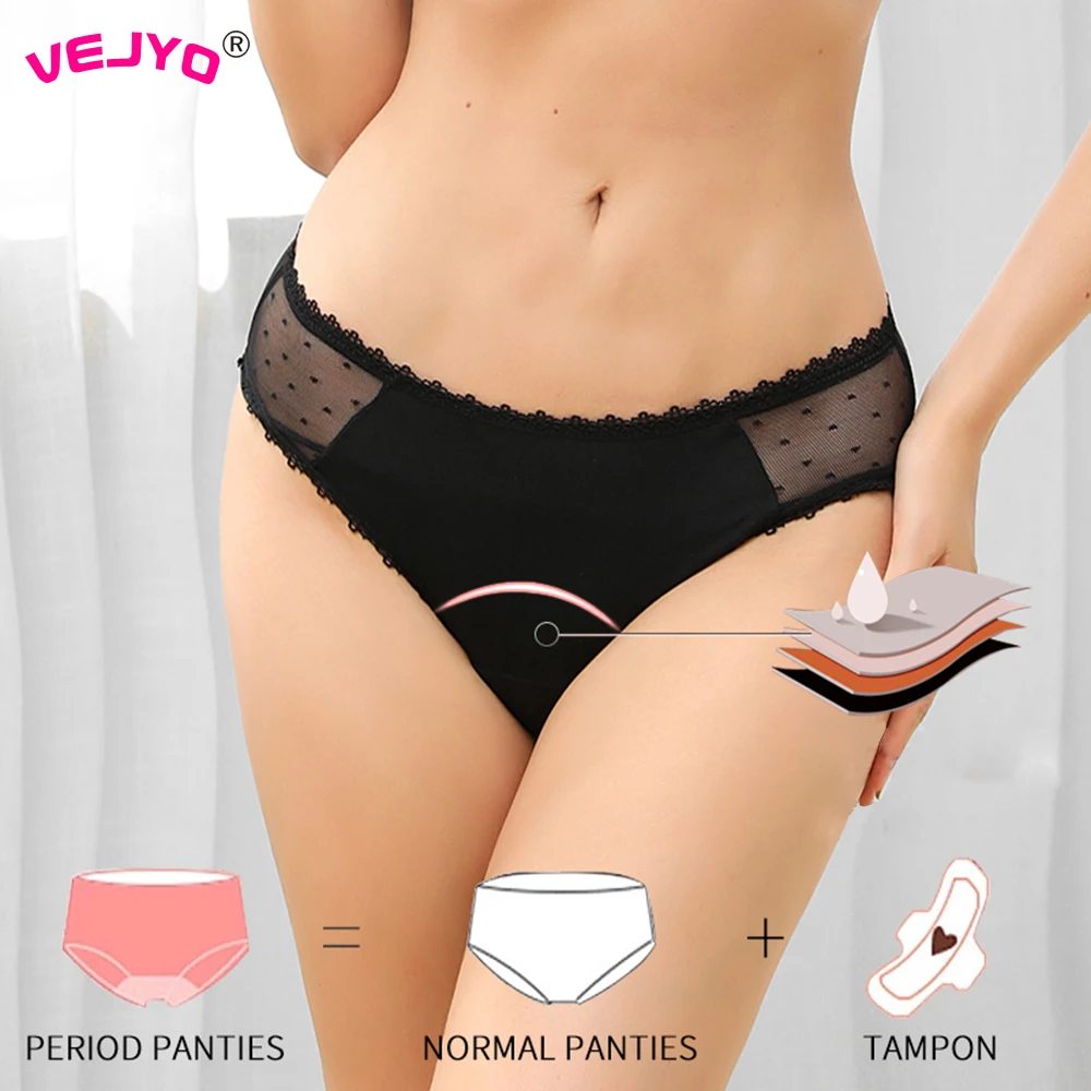Women 4-layer Menstrual Panties Absorbent Physiological Pants Sexy Lace Leak Proof Underwear High Waist Period Briefs for Girls
Women 4-layer Menstrual Panties Absorbent Physiological Pants Sexy Lace Leak Proof Underwear High Waist Period Briefs for Girls