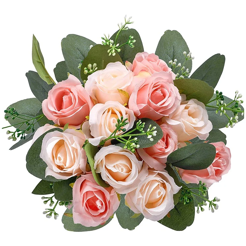 17Pcs Artificial Rose Flowers 12 Silk Flowers Rose and 5 Artificial Eucalyptus Leaves Stems in Bulk for Wedding Party
17Pcs Artificial Rose Flowers 12 Silk Flowers Rose and 5 Artificial Eucalyptus Leaves Stems in Bulk for Wedding Party