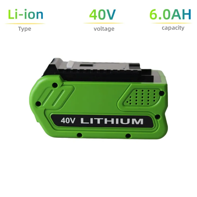 40V 6.0Ah Replacement Tools Battery For GreenWorks 29462 29472 22272 G-MAX GMAX Creabest 40V Lithium-ion Rechargeable Batteries
40V 6.0Ah Replacement Tools Battery For GreenWorks 29462 29472 22272 G-MAX GMAX Creabest 40V Lithium-ion Rechargeable Batteries