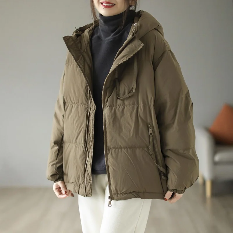 100.00kg High-End 2023 Autumn New Solid Color Hooded down Jacket Women's New White Duck down plus Size Small Coat
100.00kg High-End 2023 Autumn New Solid Color Hooded down Jacket Women's New White Duck down plus Size Small Coat