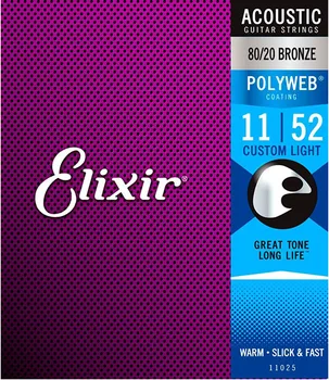 11025 polyweb strings for acoustic guitar, custom light, bronze 80/20, 11-52, Elixir
11025 polyweb strings for acoustic guitar, custom light, bronze 80/20, 11-52, Elixir