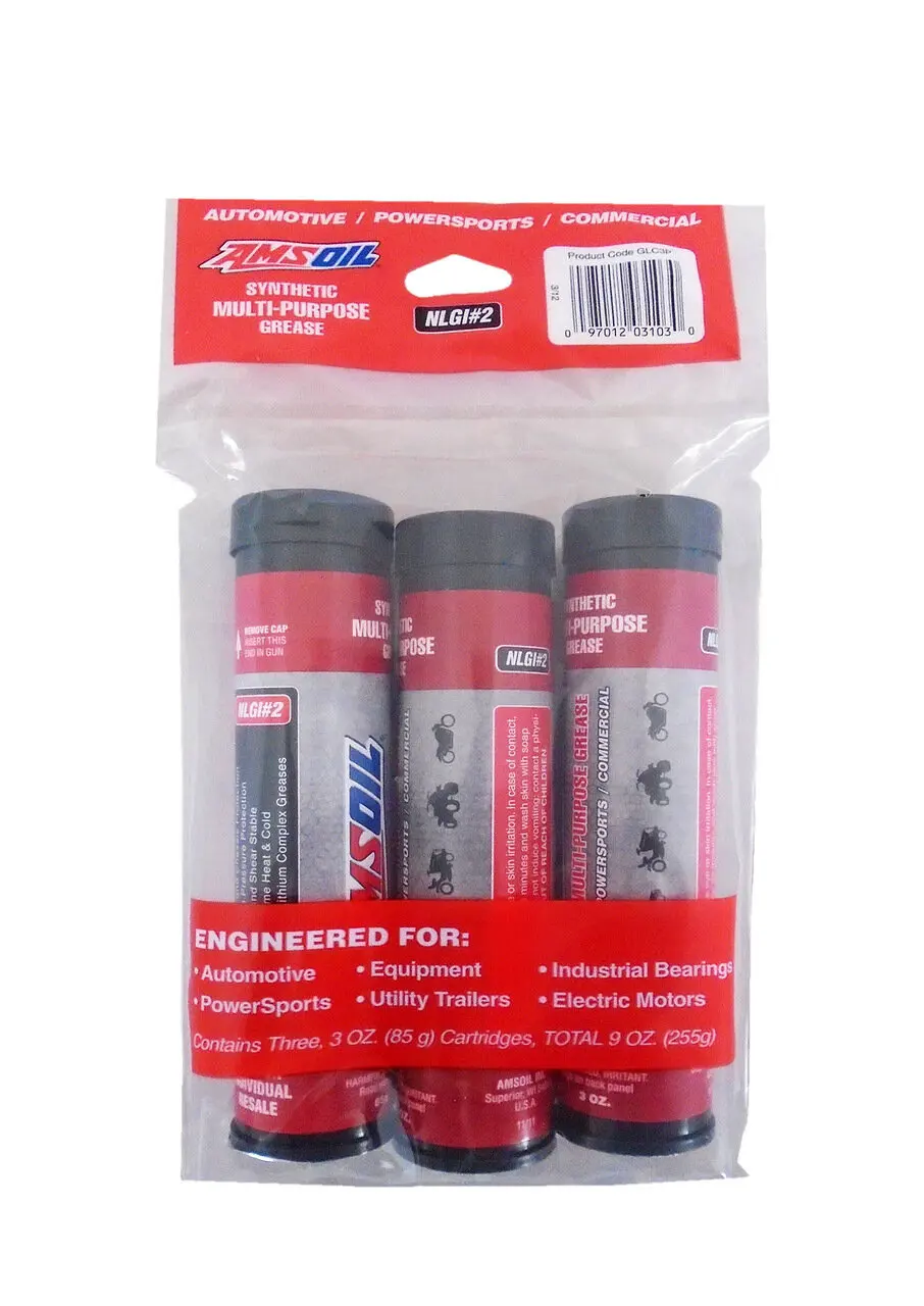 Смазка AMSOIL Synthetic Multi Purpose Grease NLGI#2 (3 тюбика х 85гр)*|Густая смазка| |