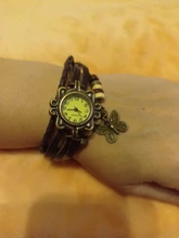 Las mujeres casuales multicapa Vintage mariposa de pulsera de cuero reloj de pulsera damas mujer reloj Montre Femme, relojes caliente 2017