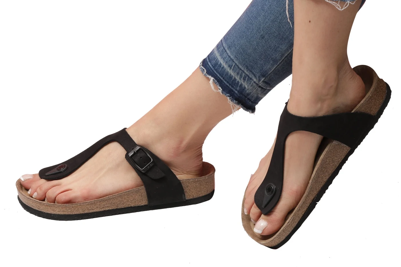 CELESTE Black Flip-Flops Anatomical Natural Cork Sole Real Leather Women Sandals
CELESTE Black Flip-Flops Anatomical Natural Cork Sole Real Leather Women Sandals