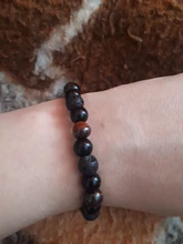 De moda 10mm brazaletes ojo de tigre de los hombres hematita Pulsera Energy Balance obsidiana joyas para cuidado de la salud para el regalo de las mujeres Pulsera Hombre