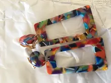 Pendientes de Clip para mujer, aretes de leopardo acrílico largo cuadrado geométrico circular sin Piercing, Clips para las orejas