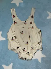 Disney-mameluco para bebé recién nacido, Mickey Mouse, sin mangas, para niños y niñas, con botón sólido, informal, con tirantes, pelele triangular